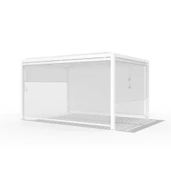 Tenda avvolgibile Calicantus Zip Screen bianco in Textilen grigio 3 m