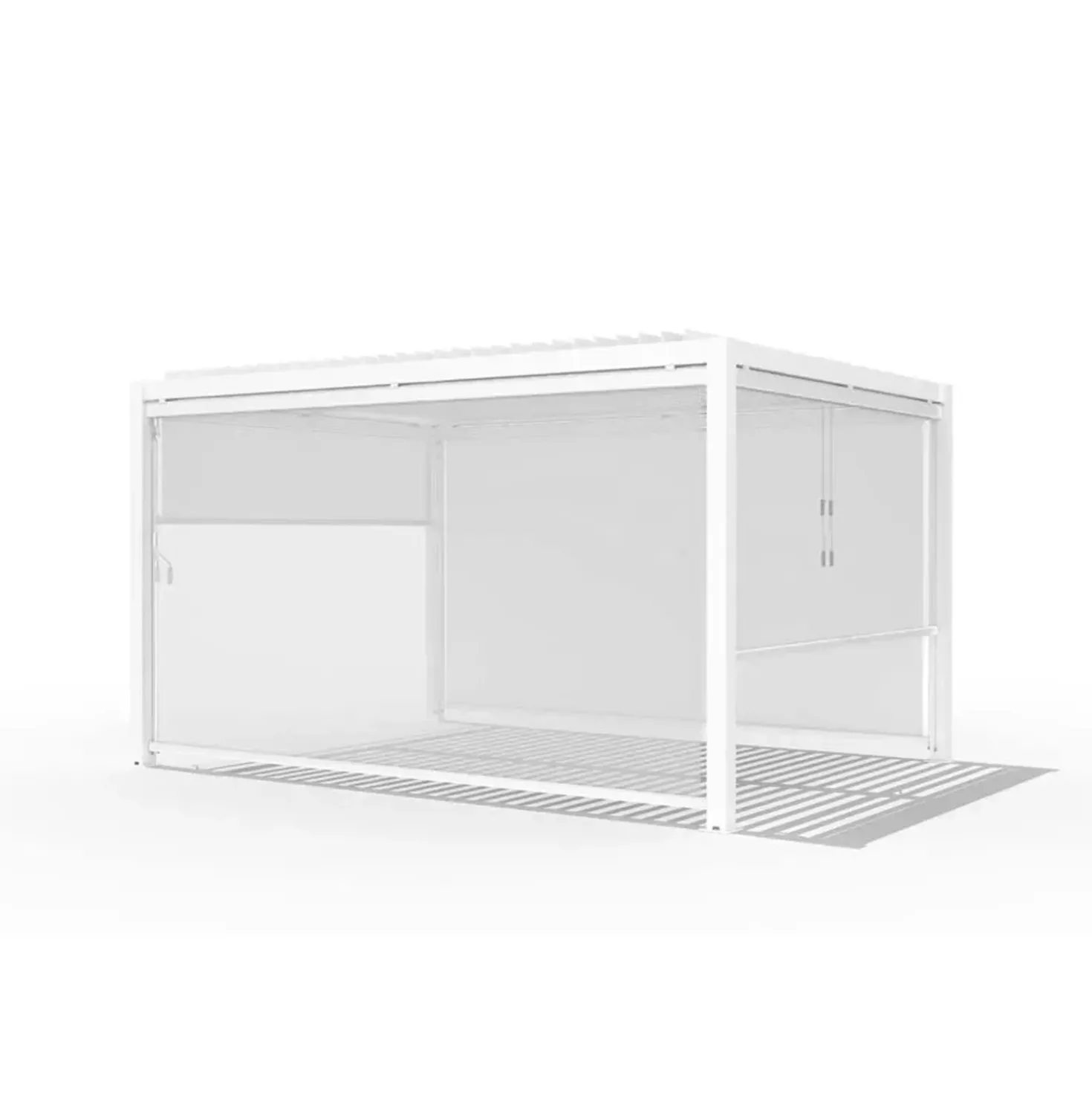 Tenda avvolgibile Calicantus Screen bianco in textilene grigio 4 m