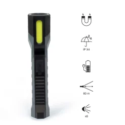 Torcia LED da Lavoro ricaricabile USB C con Testa rotante 1000 lm