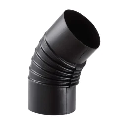 Tubo curva porcellanata pieghettata nero opaco 45° Ø 10 cm