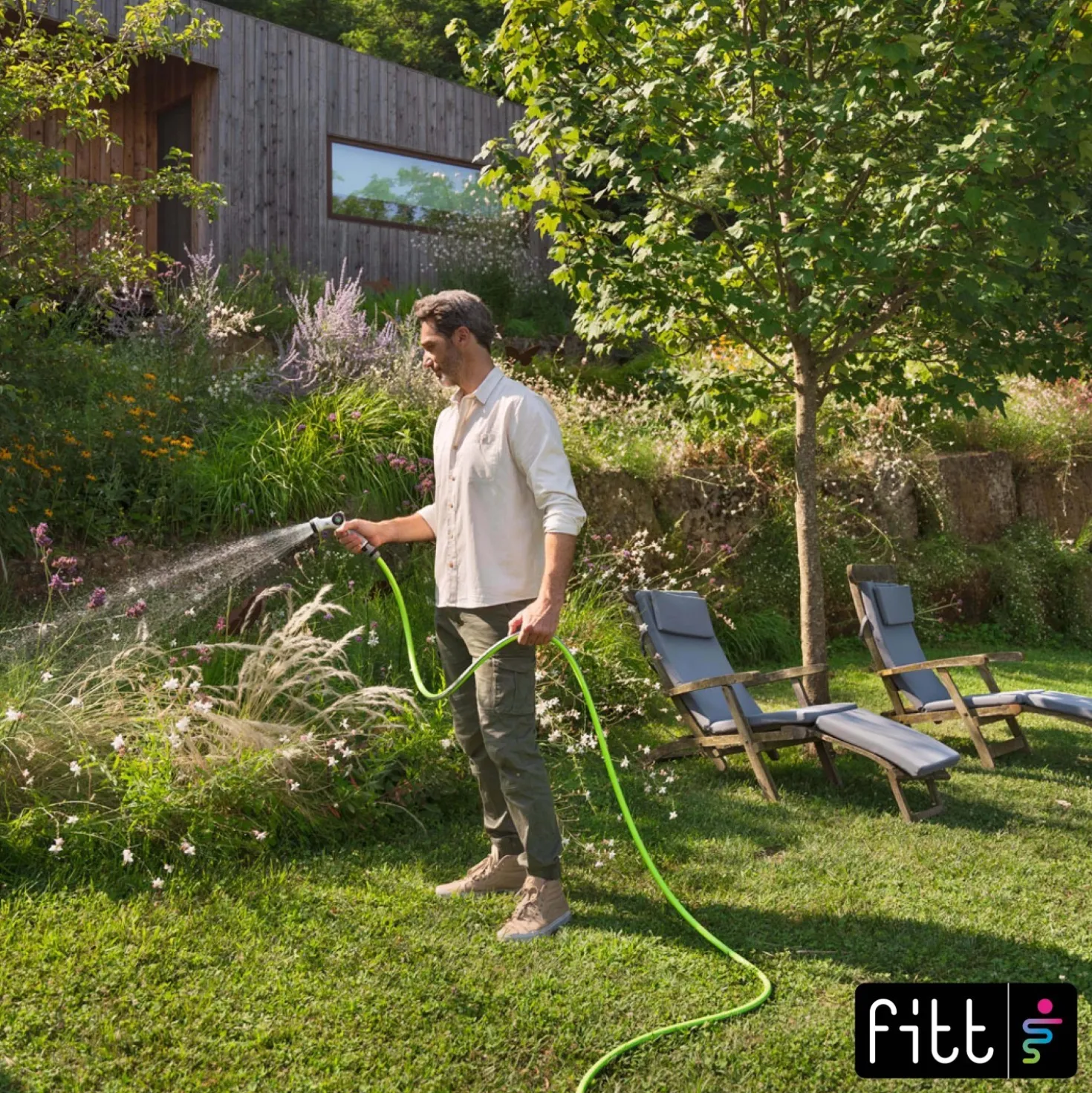 Tubo di irrigazione estensibile FITT KIUMA 15 m x Ø 13 mm lime
