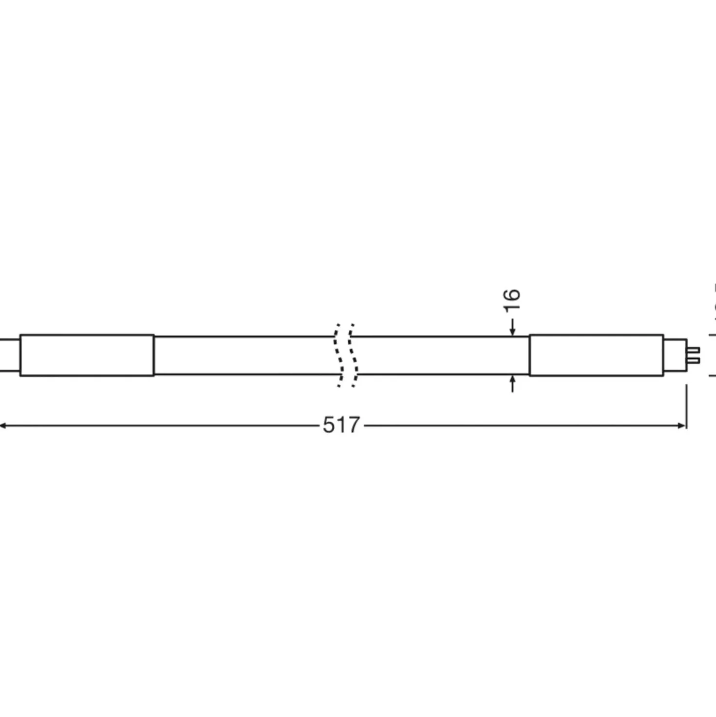 Tubo LED Osram T5 HF L13 CORTO 517 mm 7 W 850 lm 4000 K