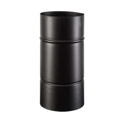 Tubo smaltato lineare porcellanato nero opaco L 25 cm Ø 15 cm