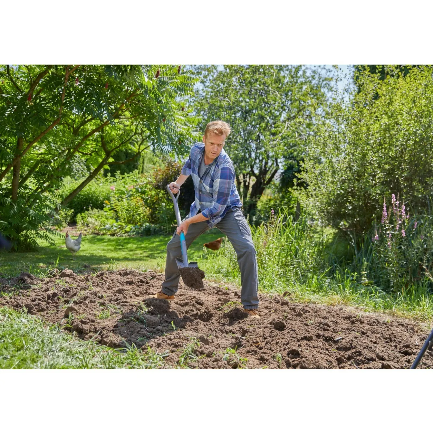 Vanga quadra Gardena NatureLine L 117 cm con manico in legno